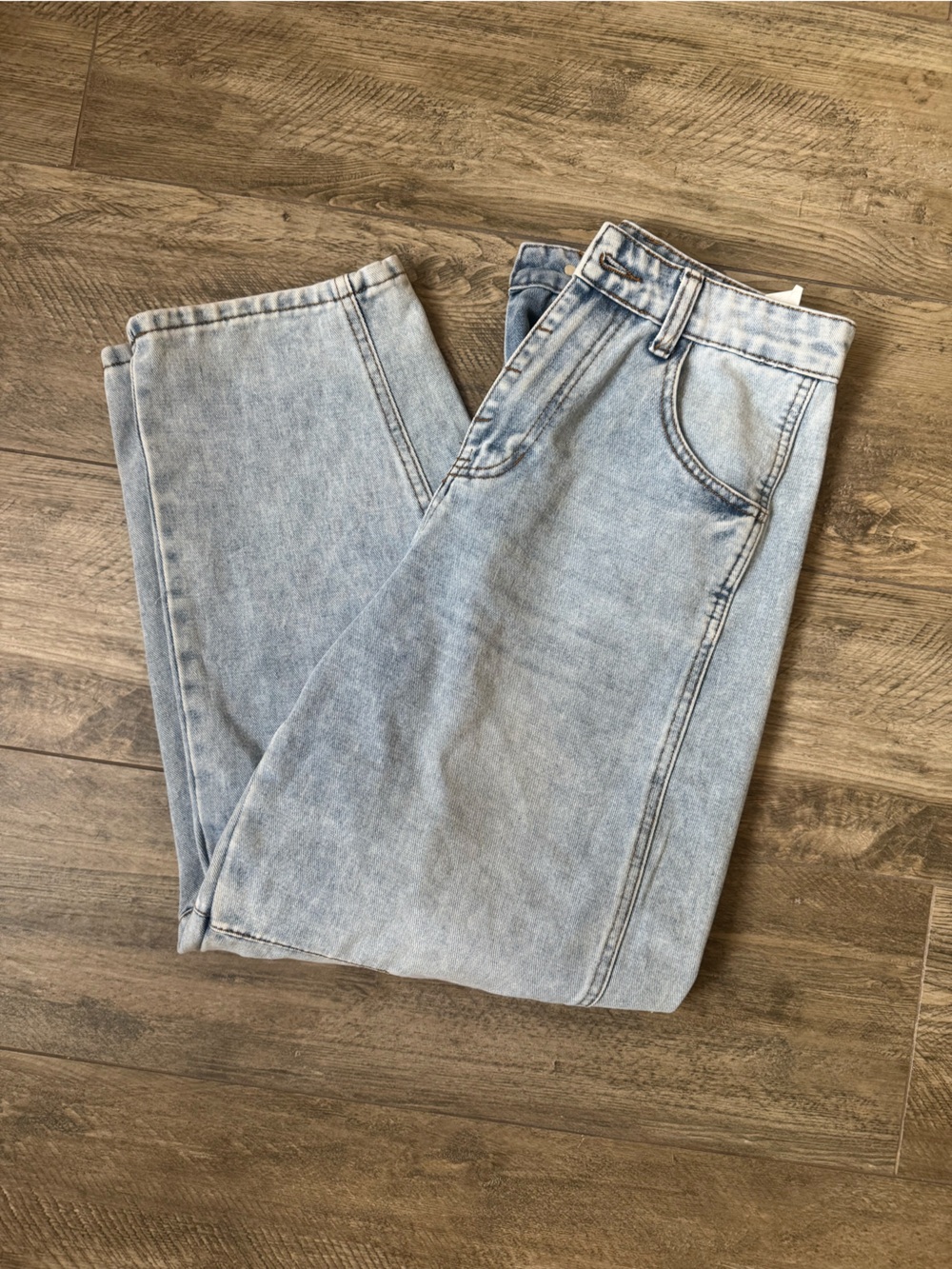 Light Wash Denim Barrel Jeans - Classic Blue